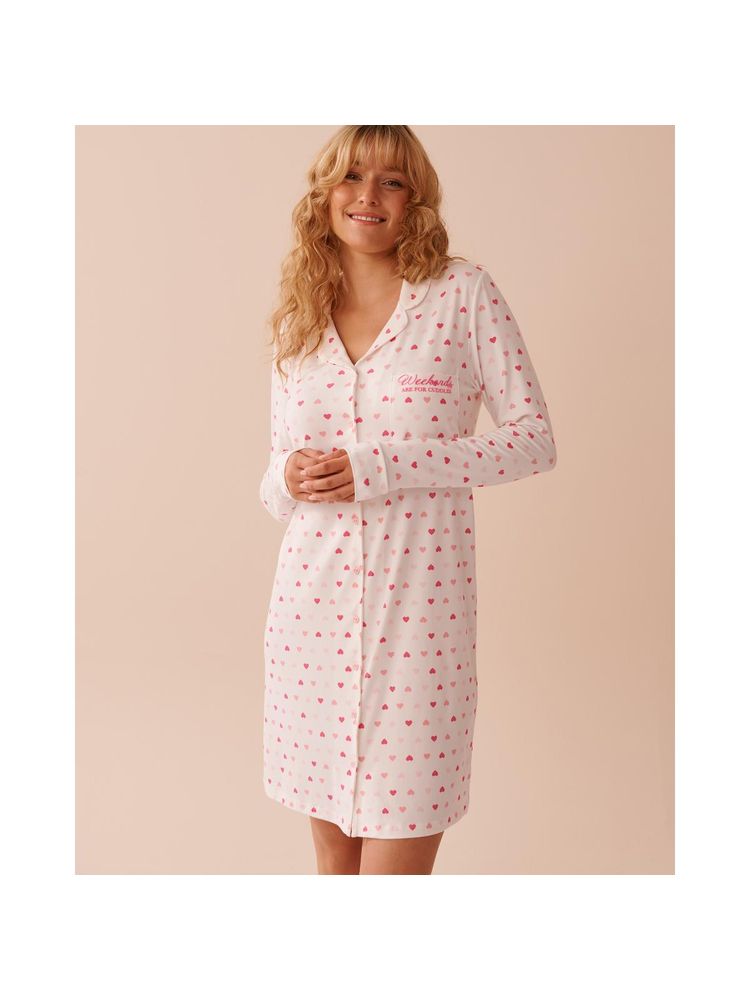 La Vie En Rose Heart Print Super Soft Sleepshirt-picture-36