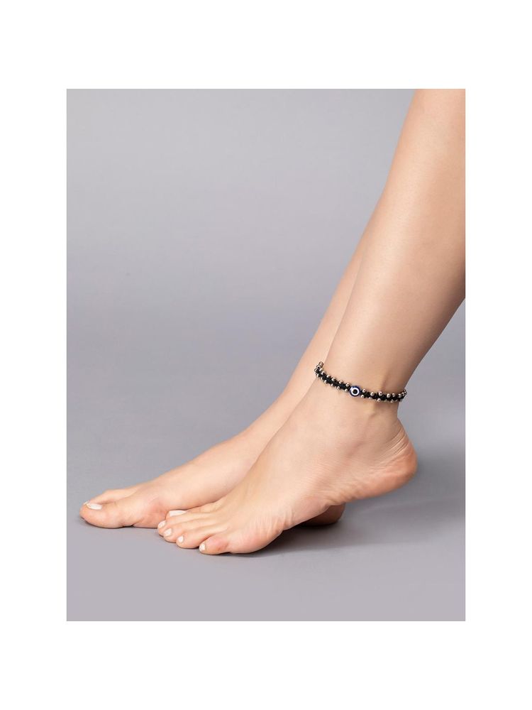 PANASH Beaded Evil Eye Charm Anklet-picture-24