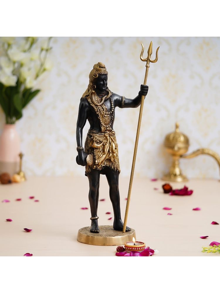 eCraftIndia Lord Shiva with Trishul Brass Handcrafted Statue-picture-21