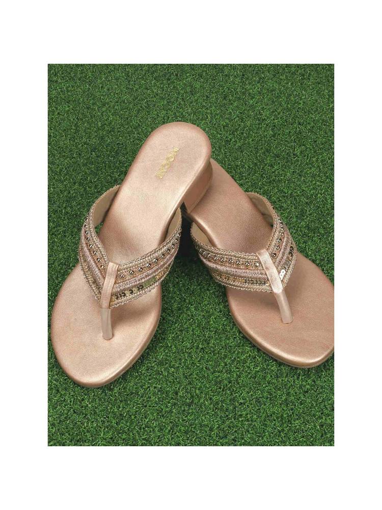 Mochi Women Rose Gold Open Toe Casual Sandal Heels-picture-11