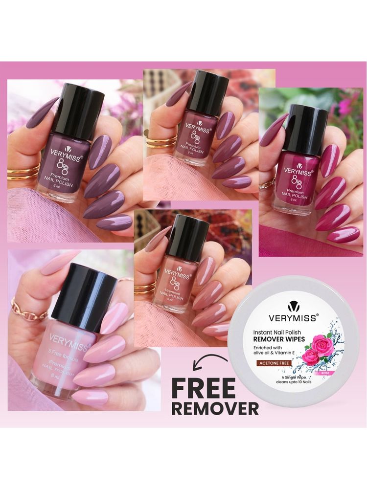 VERYMISS 5 Trending Nail Polish Combo + Free Nail Polish Remover Wipes - 2-picture-8