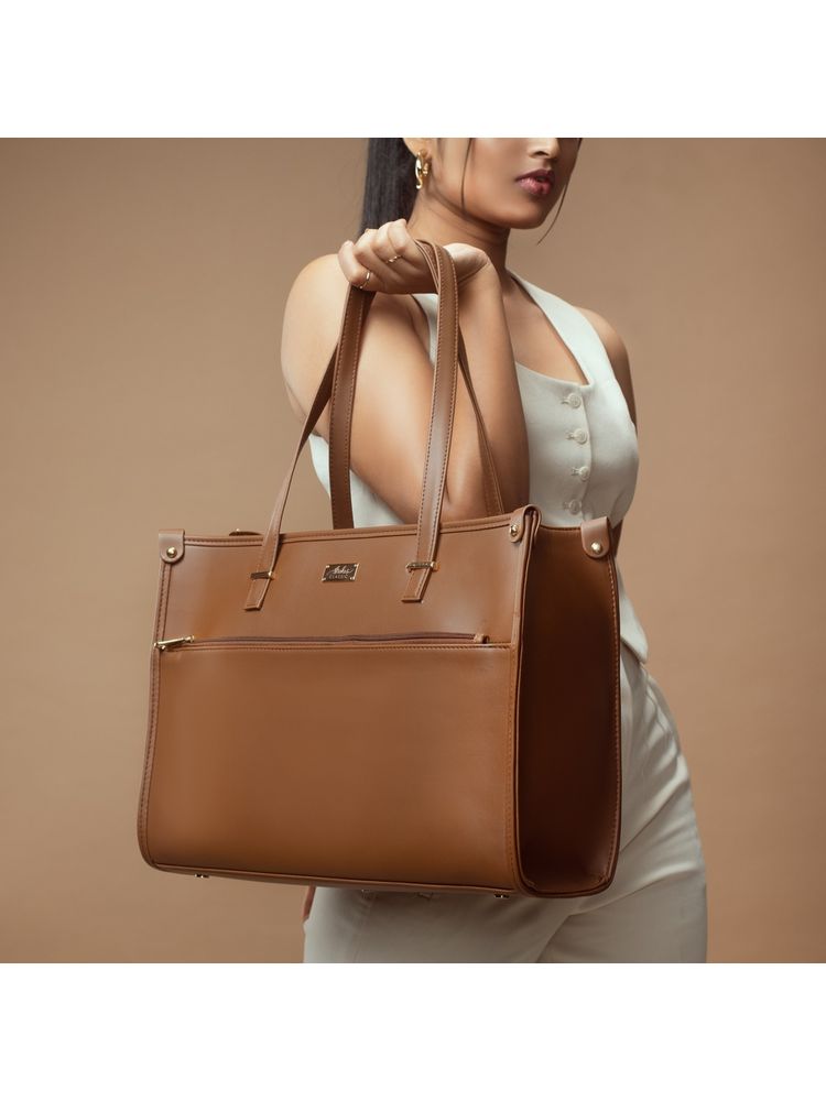 Strokes by Namrata Mehta Mocha Elegance Box Tote bag