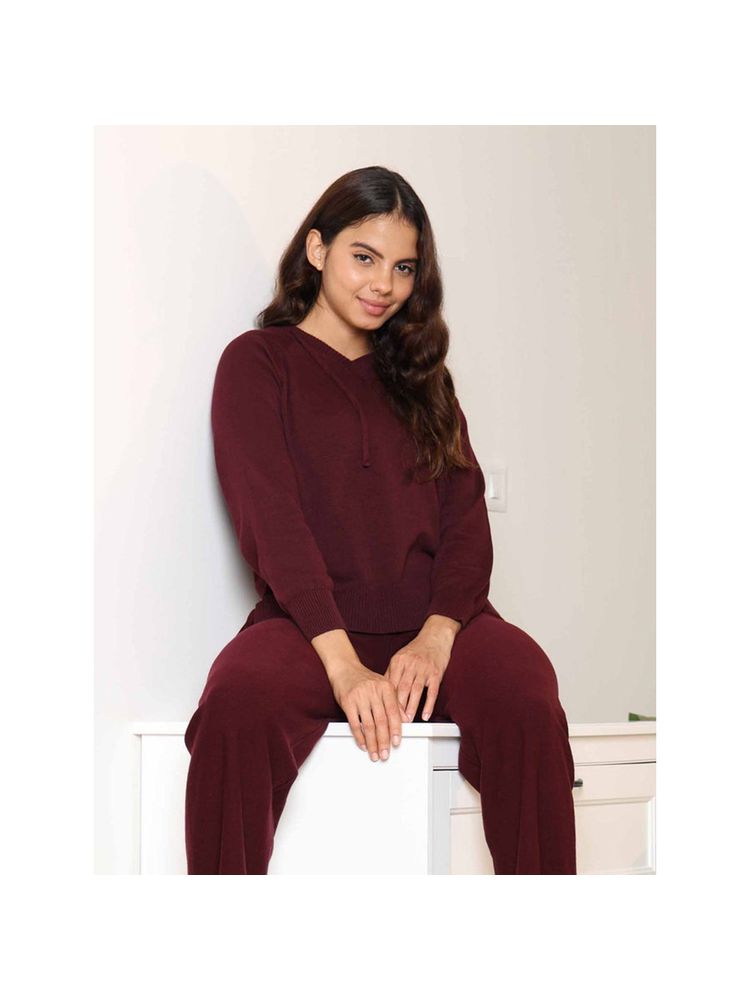 BlissClub Burgundy At Ease Hoodie-picture-19