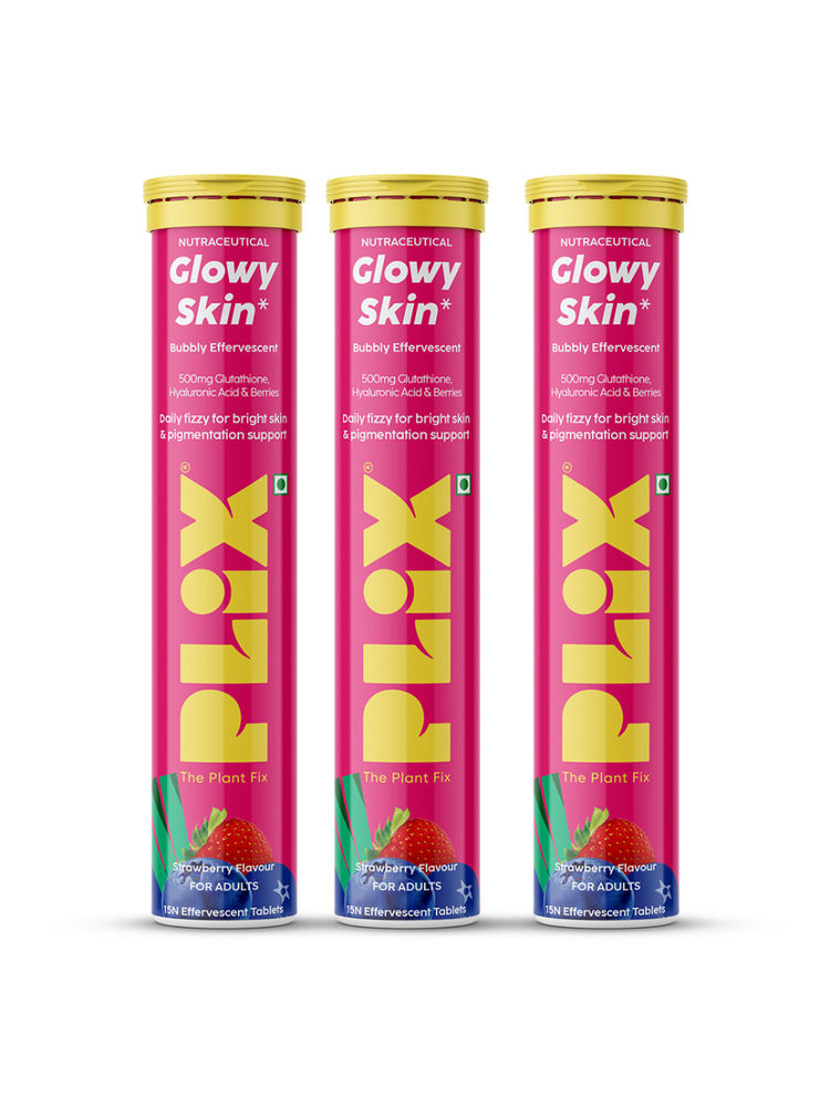 Plix Glutathione Skin Glow 45 Effervescent Tablet 500mg for Clear & Youthful Skin