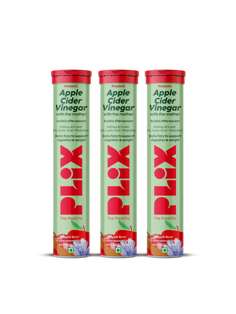 Plix Probiotics+ ACV Apple Cider Vinegar Effervescent Tablets - Digestive Support & Manage Weight-picture-2