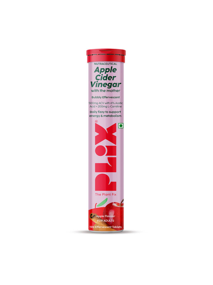 Plix ACV Apple Cider Vinegar L-carnitine Effervescent Tablets Convert Fat Into Energy Vit B6 & B12-picture-29
