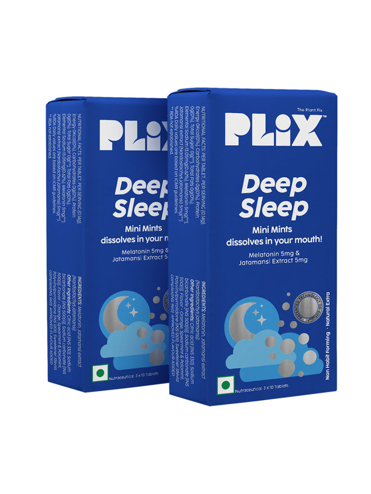 PLIX Deep Sleep with Melatonin, Oral Dissolving 30 Mini Mints for restful sleep, Jatamansi Extracts-picture-1