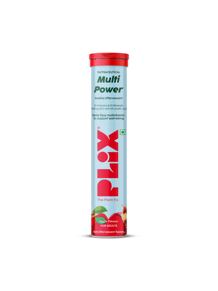 Plix Multi Power ACV Multivitamin + Apple Cider Vinegar Fizzy Effervescent Tablets - Apple Burst-picture-25