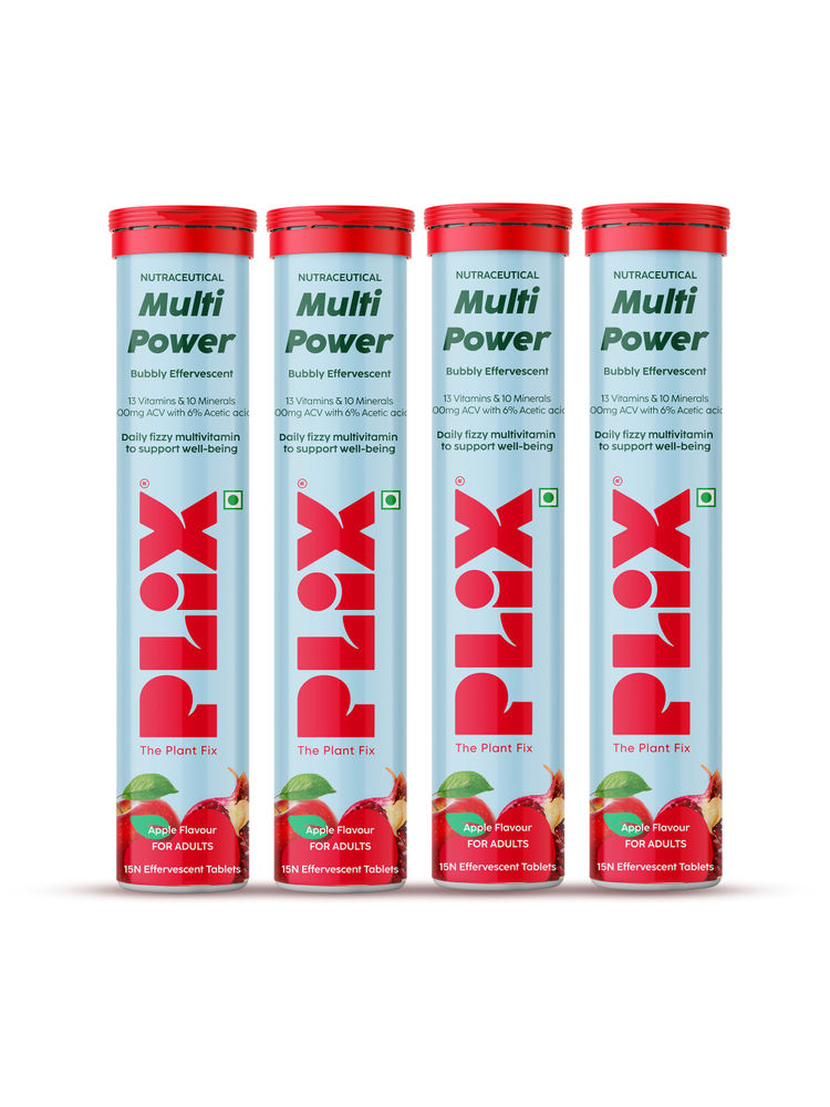 Plix Multi Power ACV Multivitamin + Apple Cider Vinegar Fizzy Effervescent Tablets - Apple Burst-picture-20