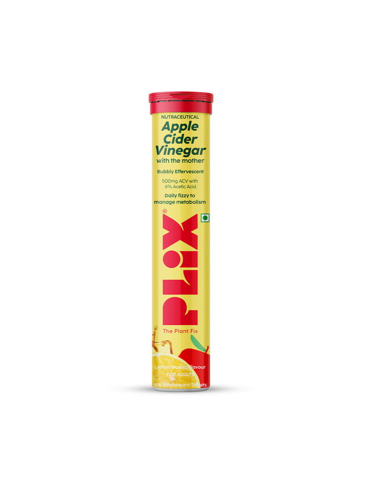 Plix Apple Cider Vinegar Effervescent Tablet with Vitamin B6 & B12 - Lemon Masala-picture-25