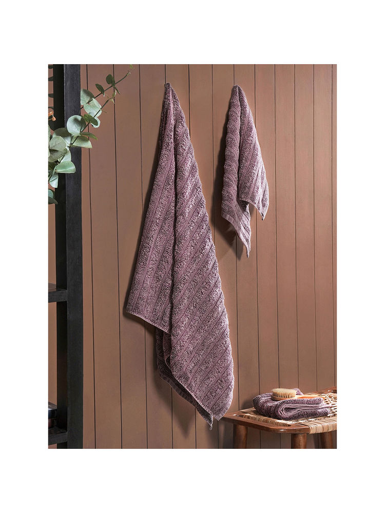 Maspar Purple Distressed 550 Gsm Soft & Quick Absorbent Towels (Set Of 3) (M)-image-23