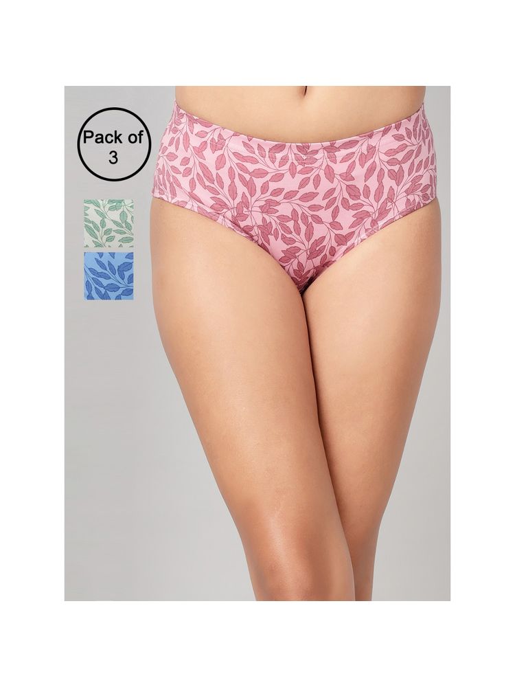 Clovia Mid Waist Printed Hipster Panties with Inner Elastic Multi-Color (Pack of 3)-picture-16