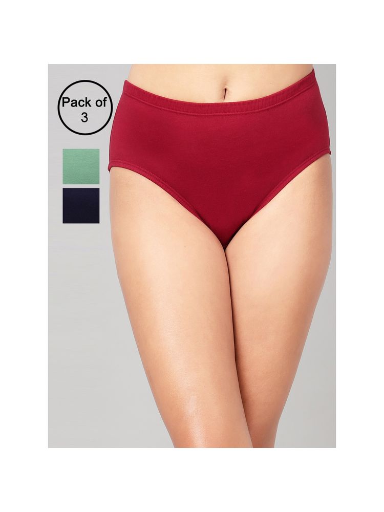 Clovia Mid Waist Hipster Panties with Inner Elastic Multi-Color (Pack of 3)-image-26