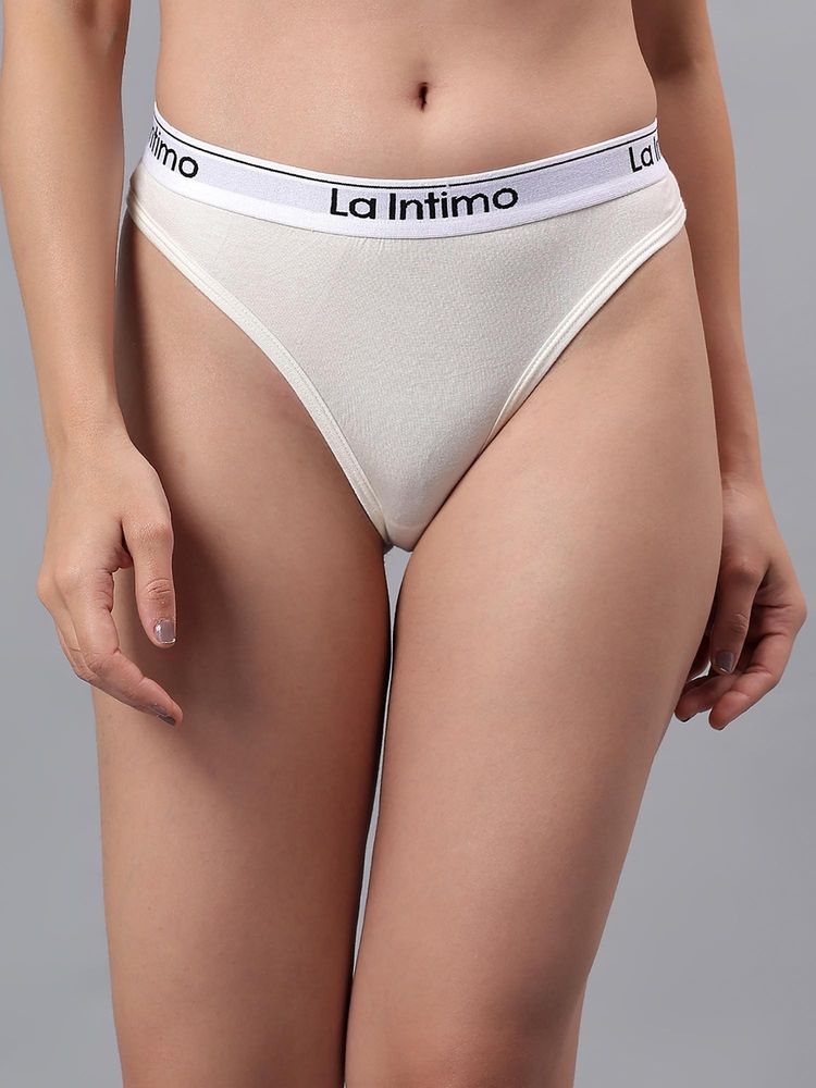 La Intimo Low Rise Women Thong Cream-picture-10