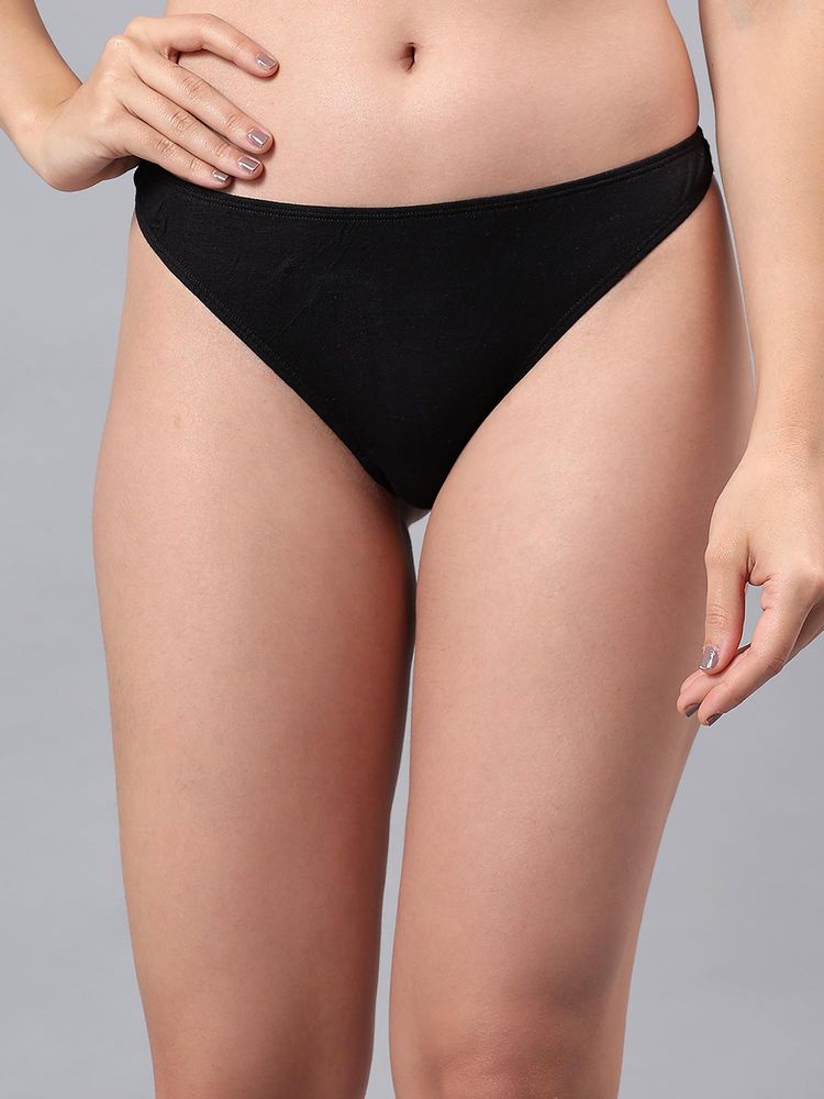 La Intimo Low Rise Women Thong Black-picture-17
