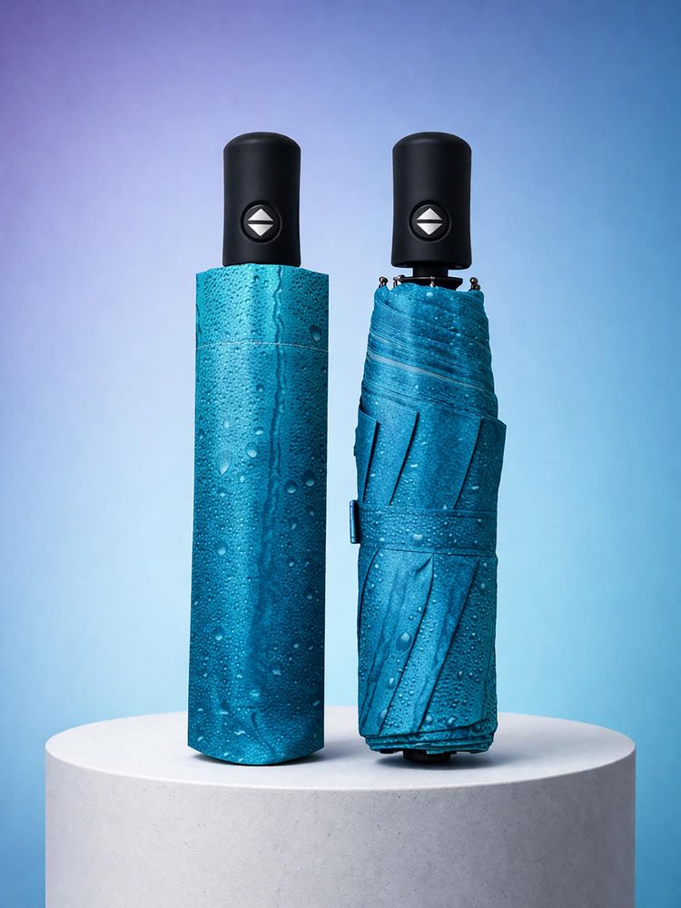 FABINALIV Blue Abstract Auto ON/OFF Waterproof Automatic Compact Umbrella-picture-19