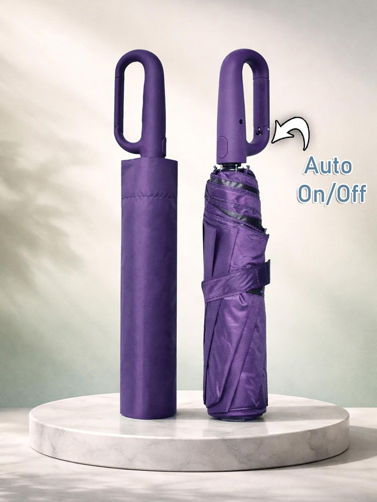 FABINALIV Purple Solid Auto ON/OFF Waterproof Automatic Compact Umbrella-picture-24