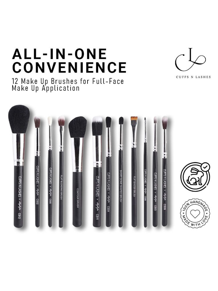CUFFS N LASHES X Shystyles Makeup Brushes Set Of 12-picture-26