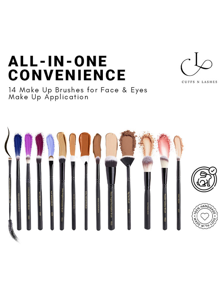 CUFFS N LASHES Makeup Brushes Set Of 14-picture-16