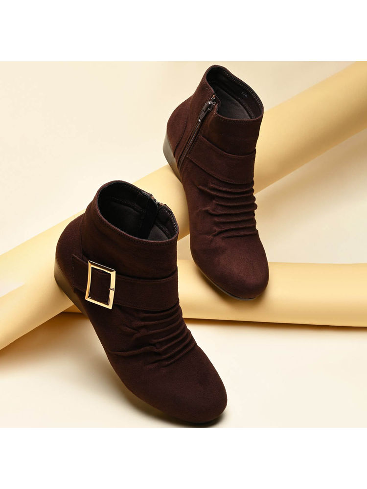 ROCIA Brown Women Suede Ankle Length Casual Boots-picture-11