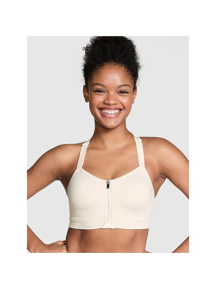 victoria's secret intimates Victoria's Secret Pink Seamless Air High-Impact Sports Bra Off White-picture-12