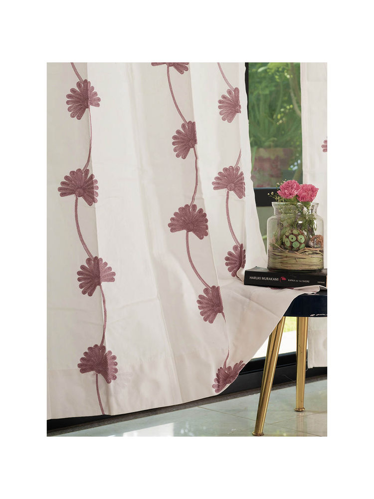 Urban Space Aarohi Embroidery Cotton Curtain Window - Mauve-picture-47