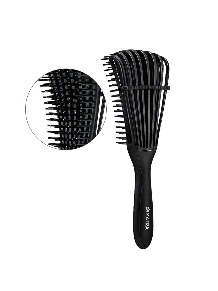 Matra Professional Detangling Hair Brush With Spacing Clip - Black-picture-27