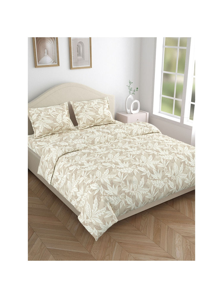 Haus & Kinder Beige Bloom 144 Tc Bedsheet with Pillow Covers-picture-15