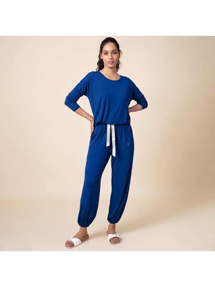Nykd By Nykaa Sumptuously Soft Modal Lounge Pajama Set of 2 NYS016-Estate Blue-image-36