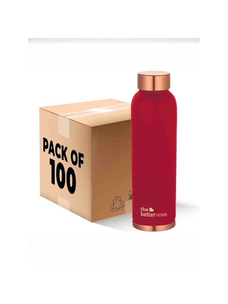 The Better Home Pack of 100 Copper Bottle 950 ML- Maroon Bottle-image-6