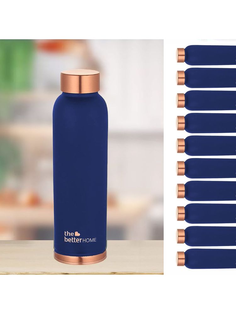 The Better Home Pack of 10 Copper Bottle 950 ML Blue Bottle-picture-34