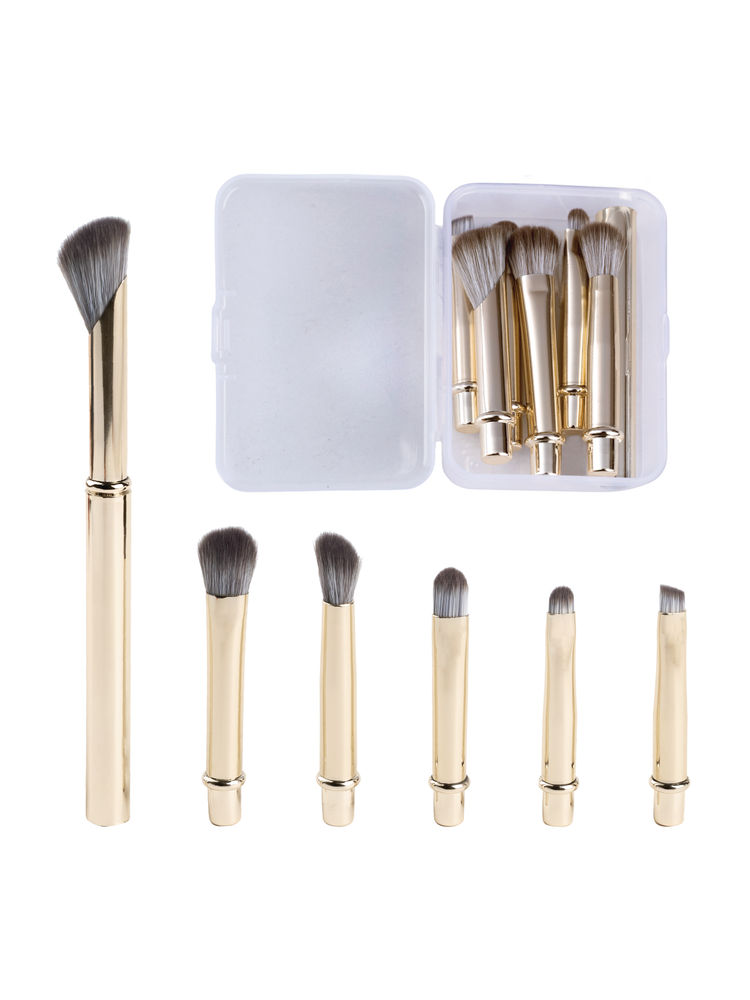 Feel Good Club Detachable Brush Set - 6 Face & Eye Makeup Blending With Luxe Finish-image-10