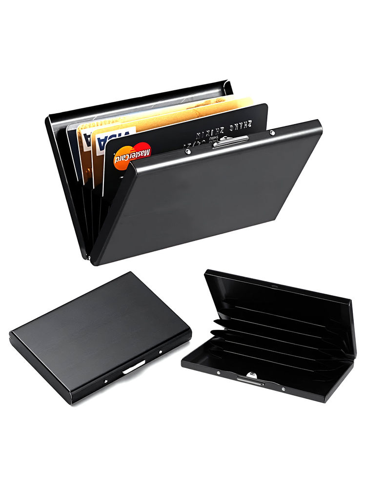NFI Essentials Metal Wallet 6 Slots Rfid Blocking Credit Card Holder for Men Travel-picture-10