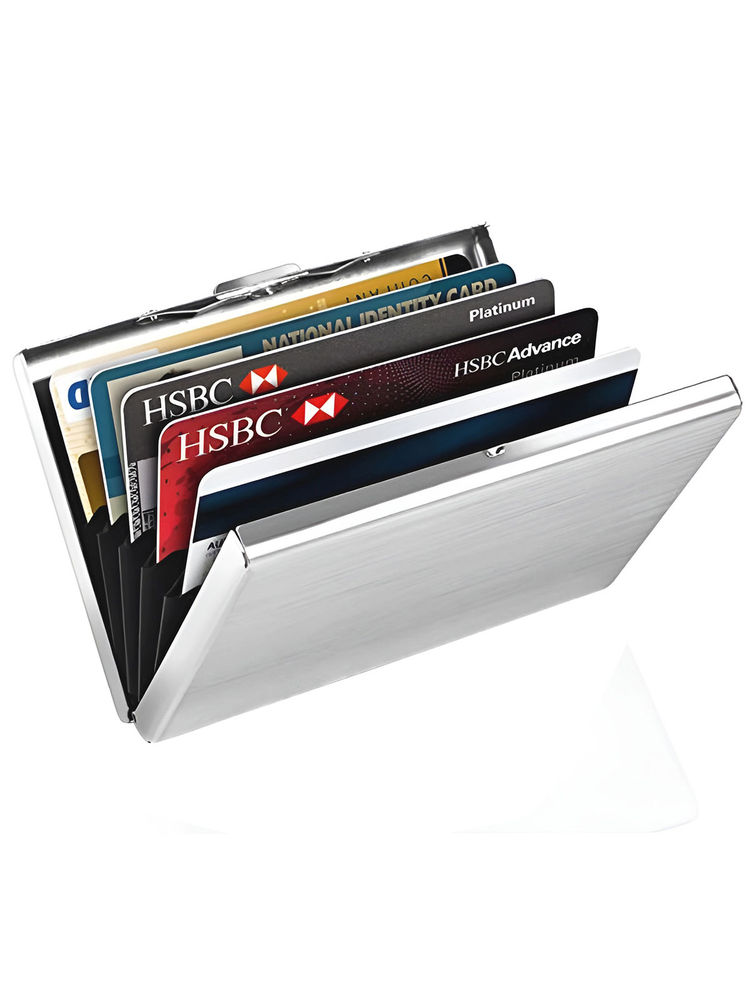 NFI Essentials Metal Wallet 6 Slots Rfid Blocking Credit Card Holder for Men Travel-picture-10