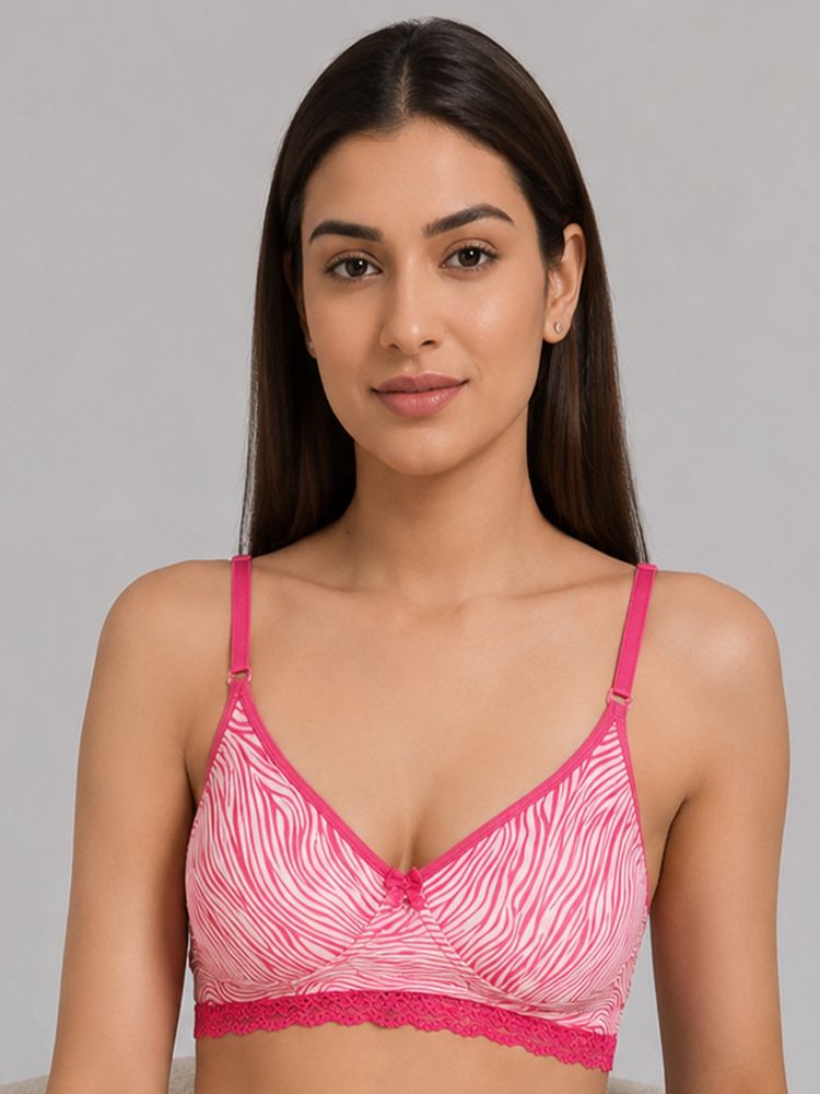 Mod & Shy Pink Animal Print Nylon Elastane Regular Bra-picture-17
