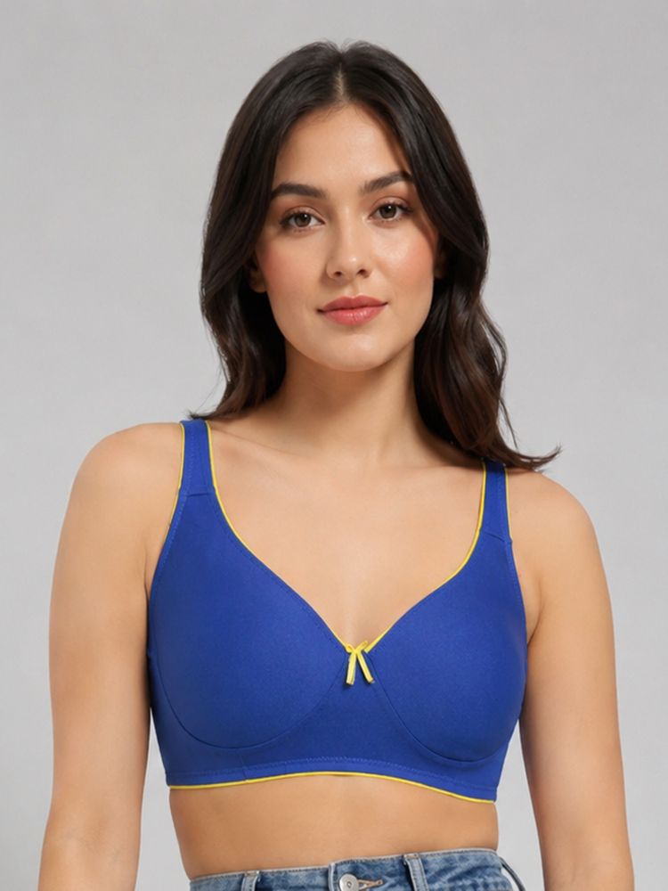 Mod & Shy Blue Solid Cotton/Elastane Regular Bra-picture-10