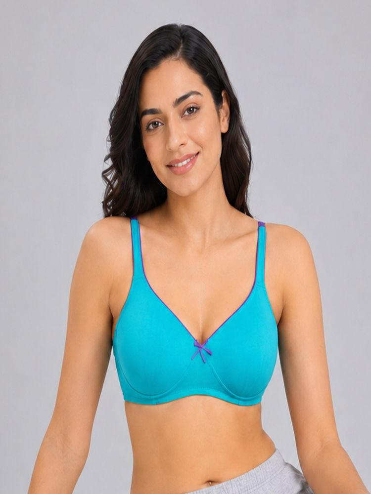 Mod & Shy Turquoise Solid Cotton/Elastane Regular Bra-picture-12