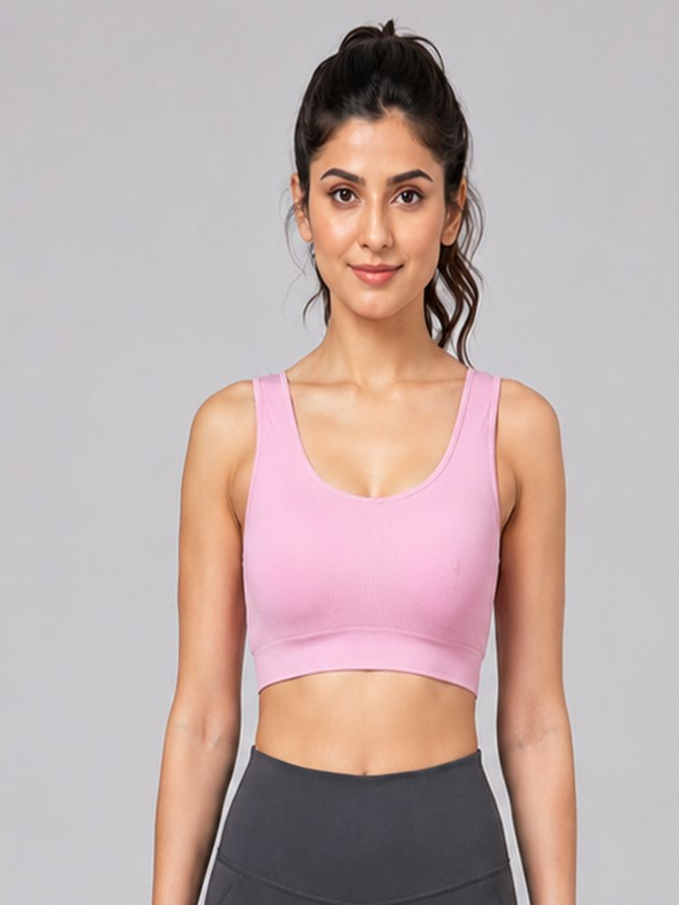 Mod & Shy Pink Solid Nylon Elastane Regular Bra-picture-28