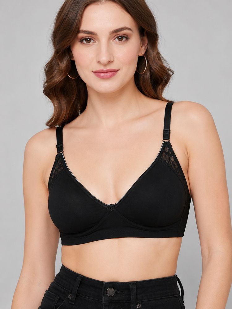 Mod & Shy Black Solid Cotton/Elastane Regular Bra-picture-17