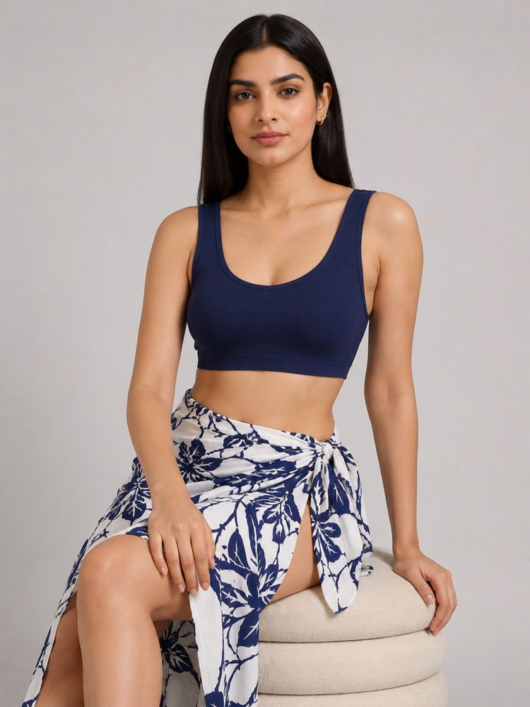 Mod & Shy Navy Blue Solid Nylon Elastane Regular Bra-picture-15