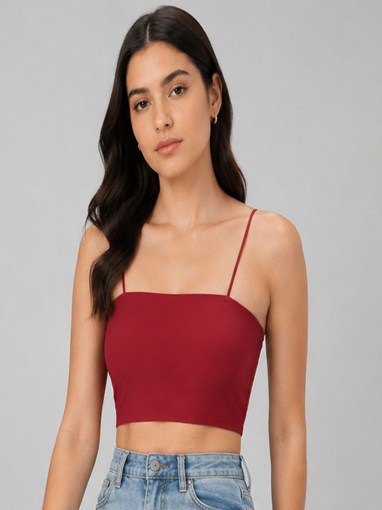 Mod & Shy Maroon Solid Nylon Elastane Regular Bra-picture-28