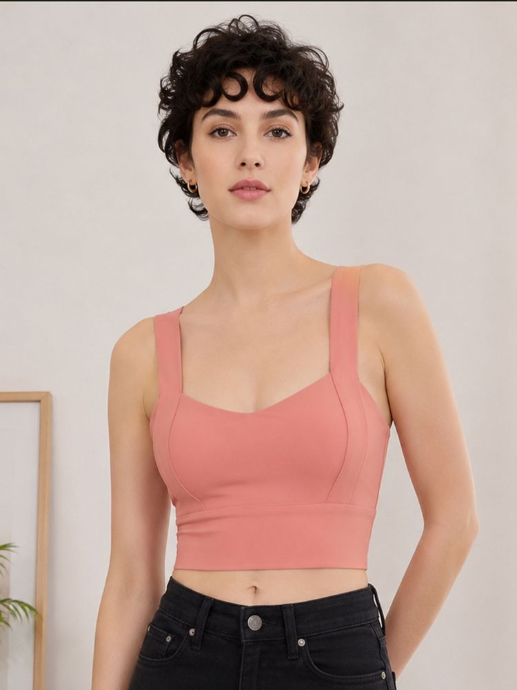 Mod & Shy Peach Solid Nylon Elastane Regular Bra-picture-23