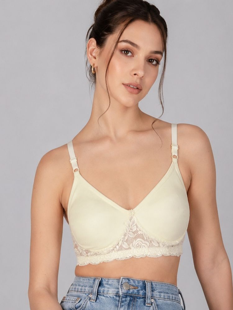 Mod & Shy Cream Solid Cotton/Elastane Regular Bra-picture-14