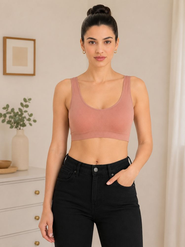 Mod & Shy Brown Solid Nylon Elastane Regular Bra-picture-21