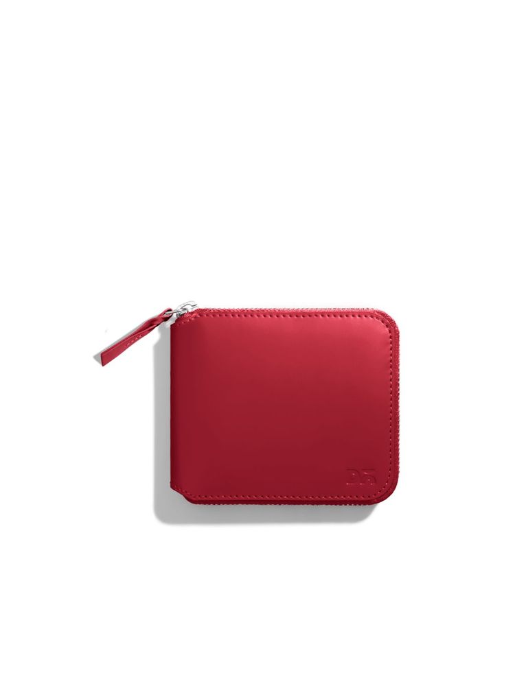 DailyObjects Crimson Red Vegan Leather Zip Wallet