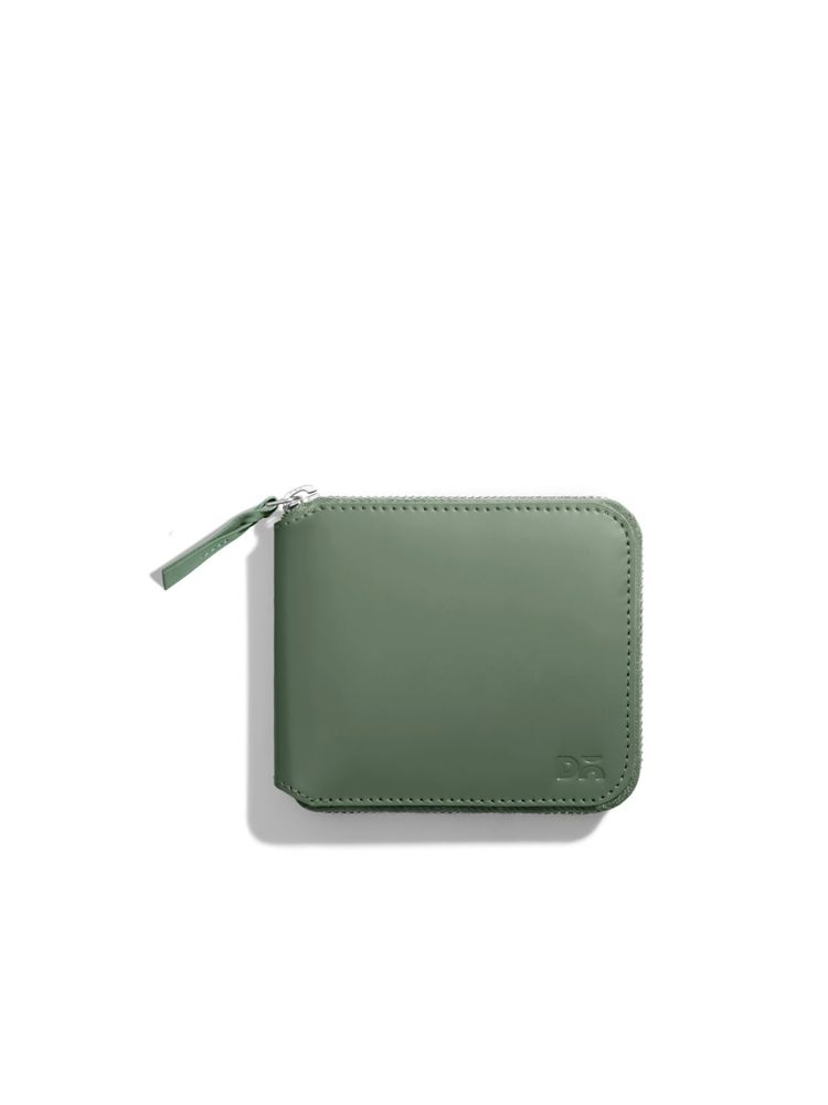 DailyObjects Sap Green Vegan Leather Zip Wallet