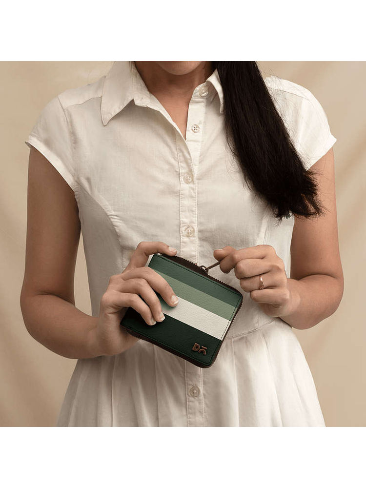DailyObjects Green Quad Zip Wallet