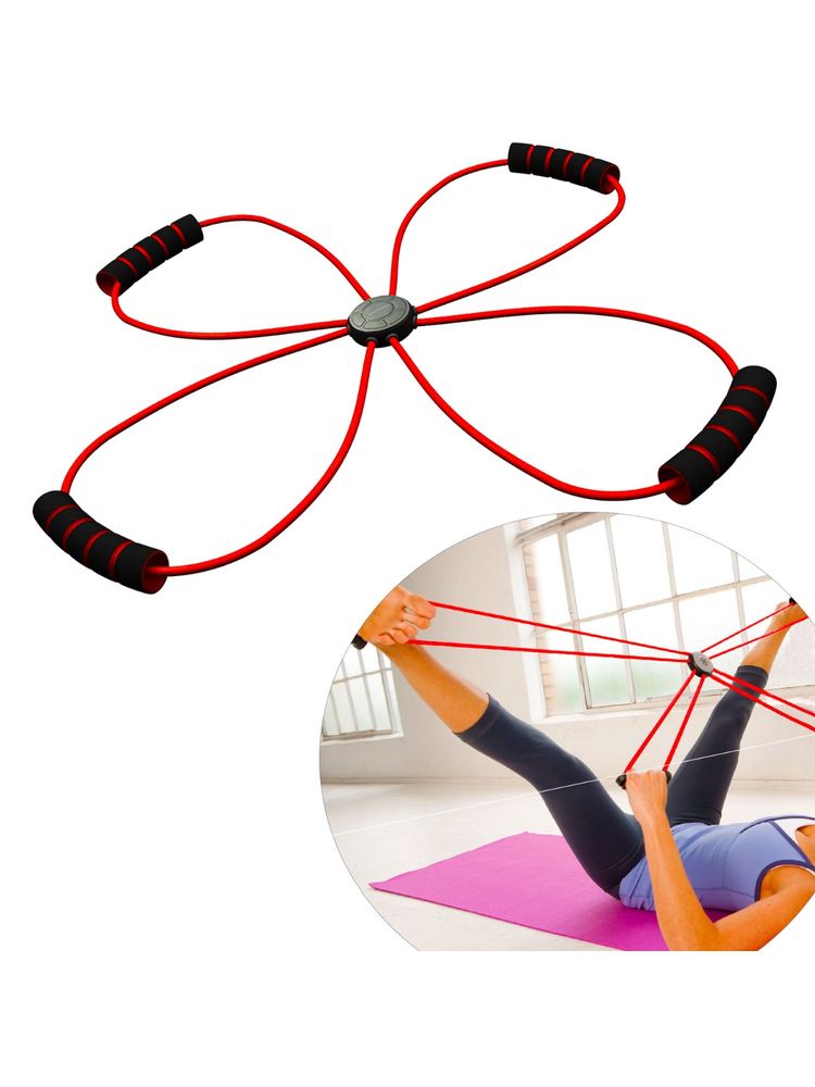 Strauss X shape Yoga Resistance Band (Red)-picture-37