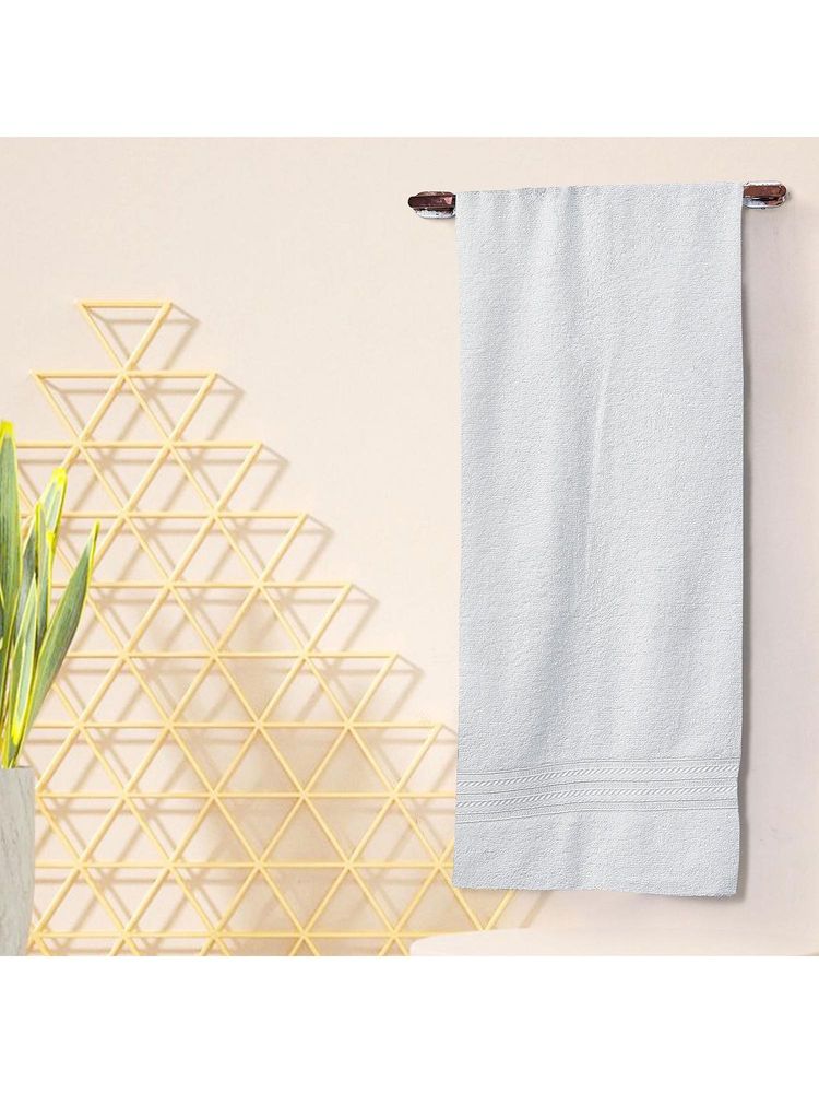 Layers True Care 100% Cotton 380 Gsm White Solid Bath Towel (Medium)-image-43