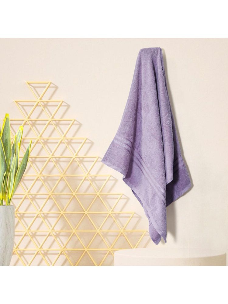 Layers True Care 100% Cotton 380 Gsm Purple Solid Bath Towel (Medium)-image-27